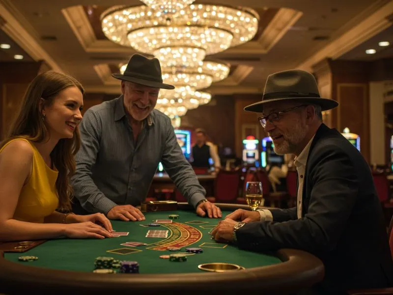 Old man enjoying poker at BMW Online Casino platform