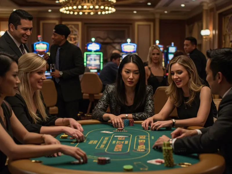 Ladies enjoying a lively poker game at Jiliko Online Casino for fun and safe gaming.