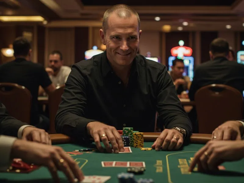 Man playing poker at Lucky Calico Online Casino for big wins.