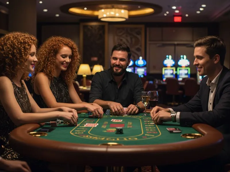 Friends enjoying poker games on the Manny Pacquiao Online Casino App.