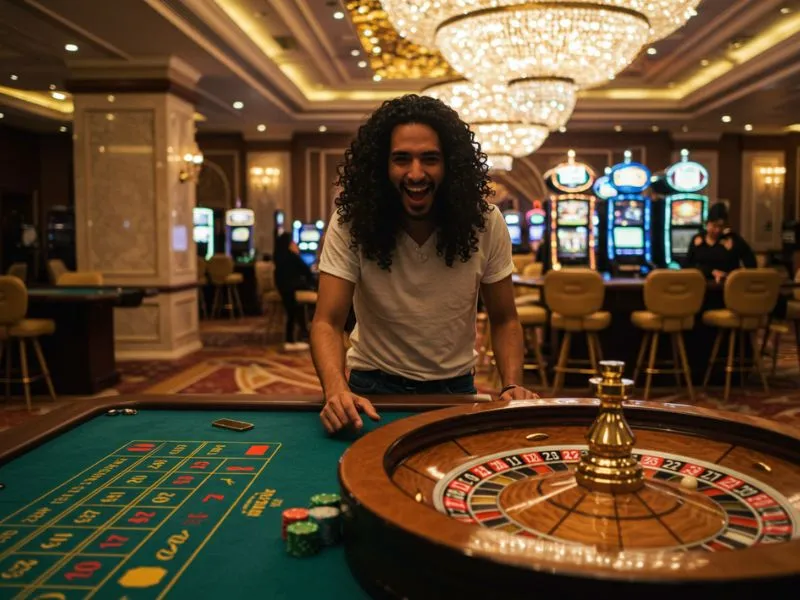 Man enjoying a thrilling roulette game at Manny Pacquiao Online Casino.