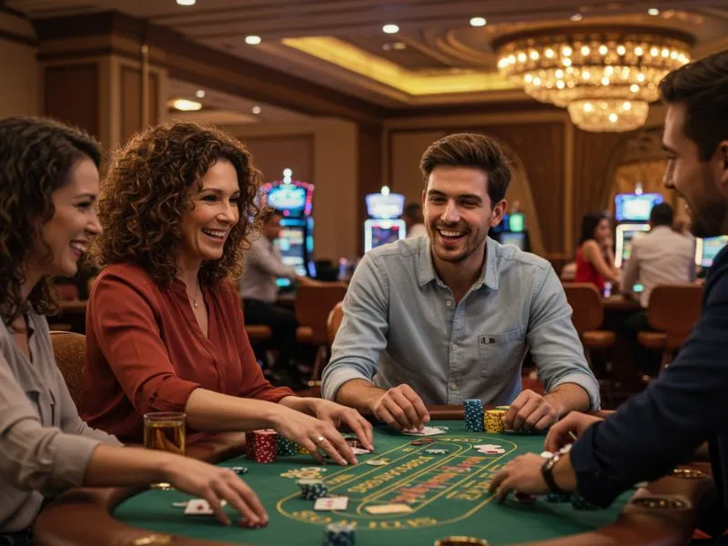 Happy family playing poker together while learning how to PHL63 Online Casino register safely.