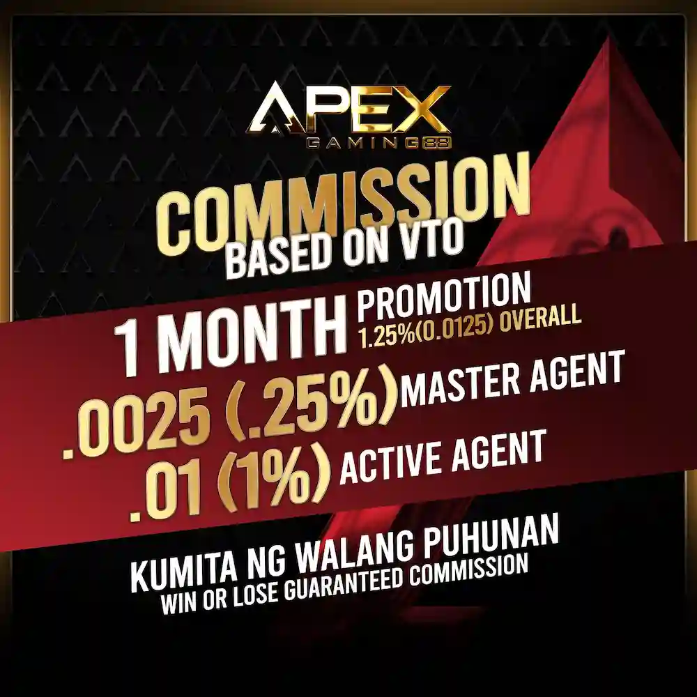 Commission Based on VTO at ApexGaming88 - Agent Program