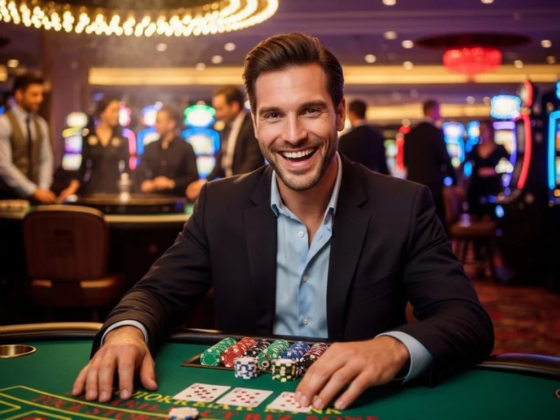 Friends enjoying a friendly poker night together at PH222 Casino.