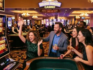 Player enjoying happy times at their favorite casino while playing crazy 777 slot-tada games