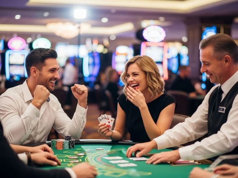 Players at Phdream Online Casino celebrating small wins like big victories with joy and excitement