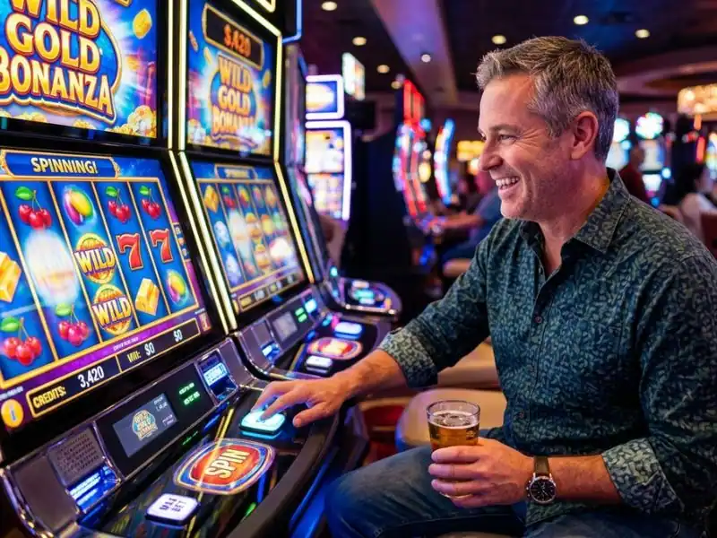 Slot enthusiast spinning a game for fun and wins at Pogo Online Casino