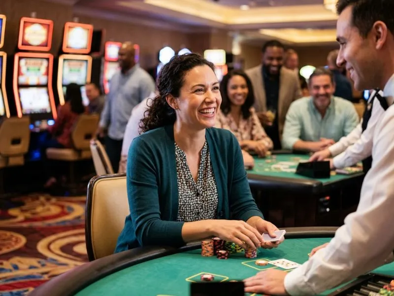 10 best online casinos the happy casino player stays positive and hopeful smiling player at casino table with optimistic mood