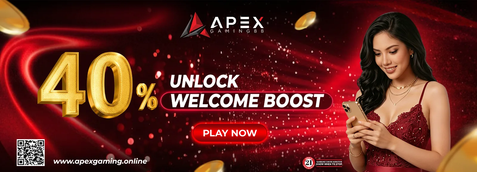 ApexGaming Promotions 40% Unlock Welcome Bonus