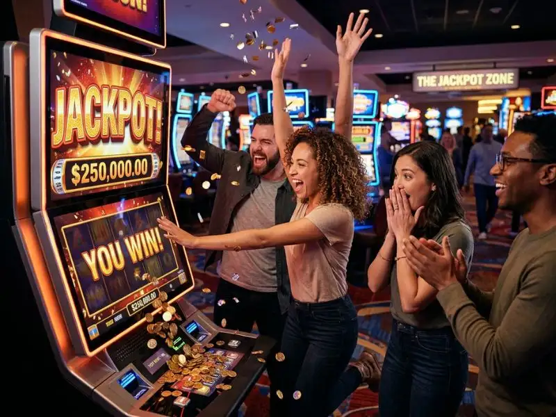 best online casino asia they cheered when the jackpot appeared excited players celebrating jackpot win moment