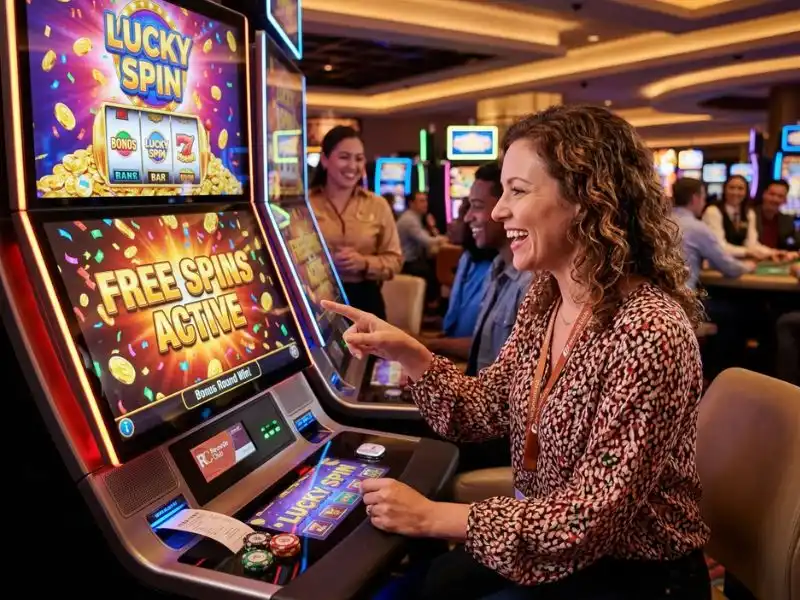 mexican slot game the happy casino player enjoys bonuses and free spins smiling player enjoying colorful slot rewards