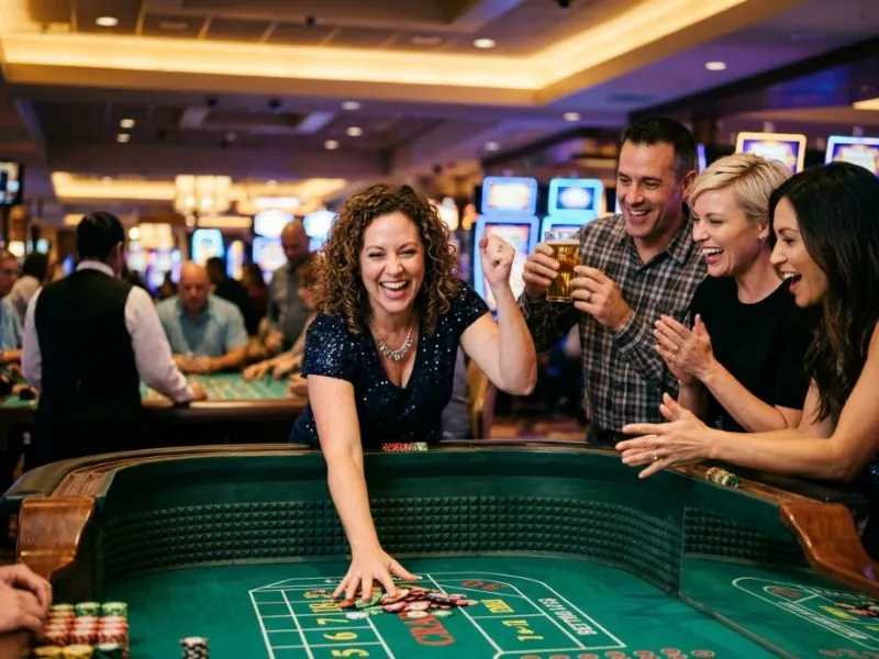 Happy player celebrating big wins at CGEBET3.com live casino during a live gaming session