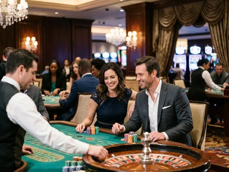 Classy woman enjoying a sophisticated casino setting with Jili Online Casino Free 200PHP inspiration