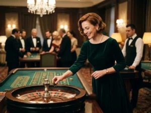 phcash.com casino charming woman immersed in the excitement of a high end casino night