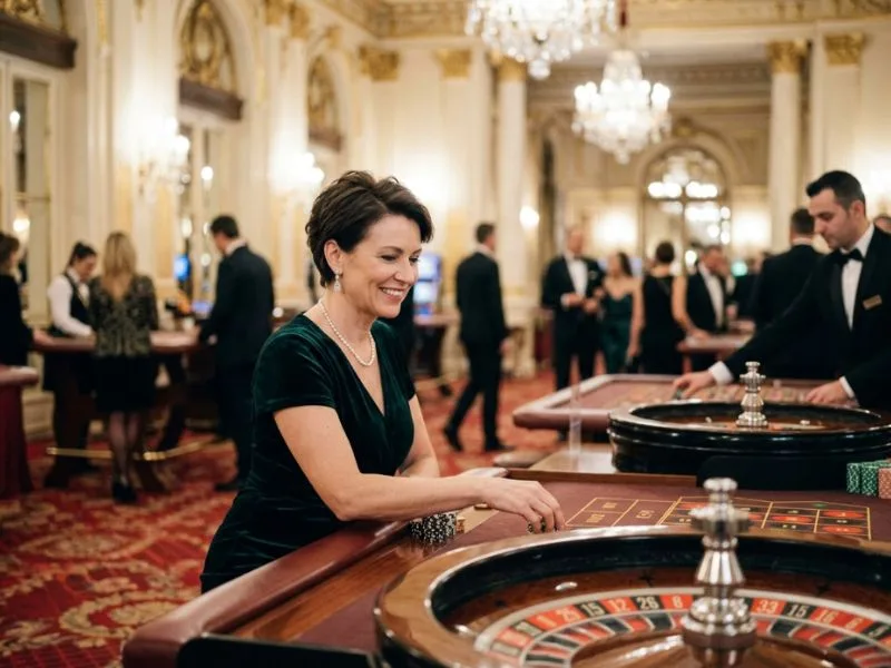 Graceful lady enjoying an exclusive casino experience at Pito777 online casino